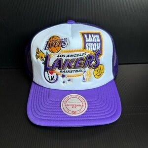 NWT Mitchell & Ness Los Angeles Lakers Lake Show I Love LA Snapback Trucker Hat